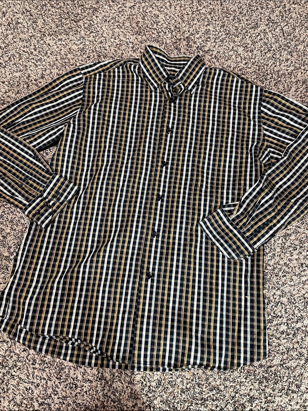 Vintage Checkered Button Down Collared Dress Shirt St. Croix Size M | Like New